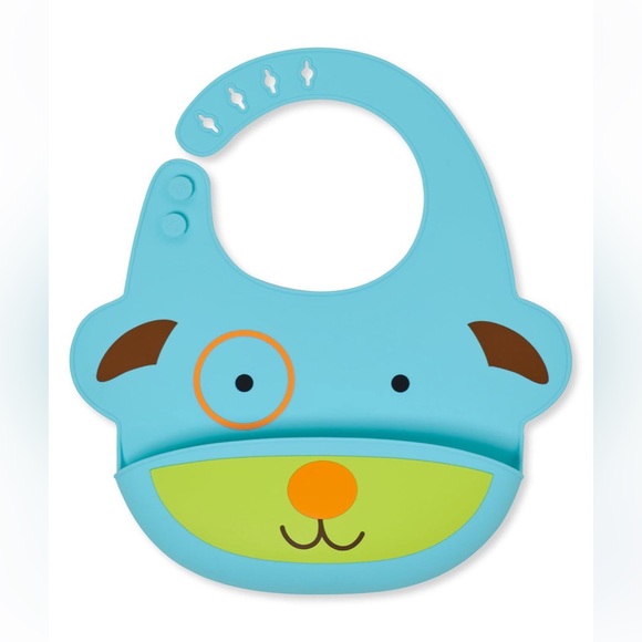 Skip hop Zoo fold & go silicone bib (dog) - Picture 1 of 4